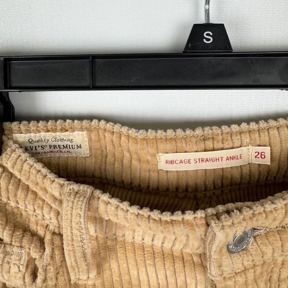 Levi Strauss & Co. Womens Size 26 Straight Ankle Corduroy Wide Wale Pant Khaki - Picture 4 of 12